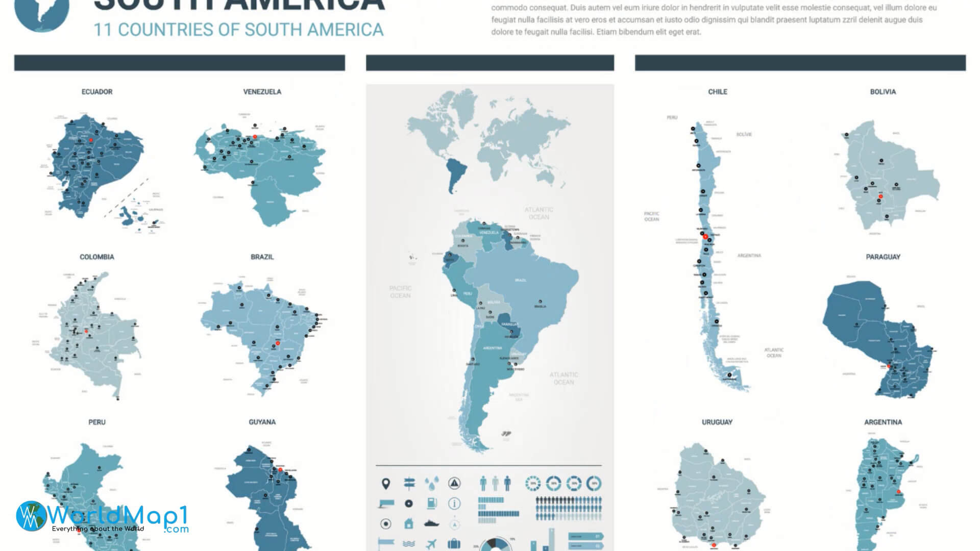 South America Countries Infographic Map